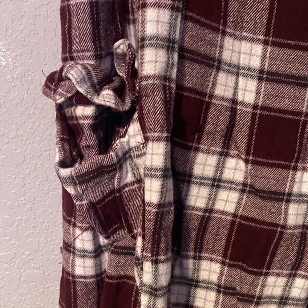 Aeropostale Plaid Pajama Pants - Burgundy and White - Picture 2 of 4